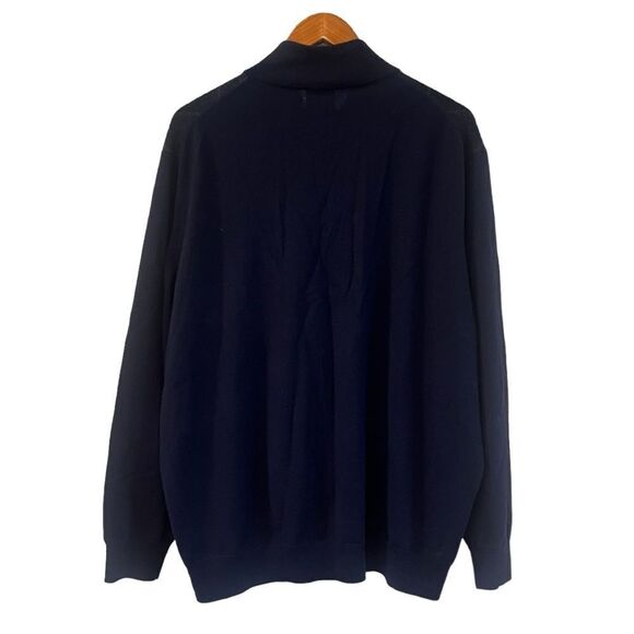 Jos. A. Bank navy 100% merino wool 1/4 zip sweater - Picture 5 of 7